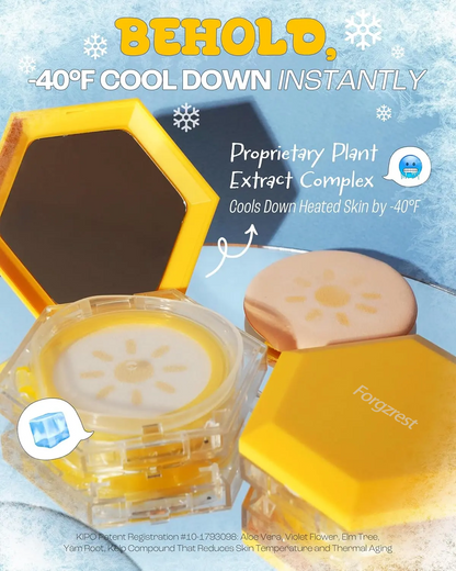 Forgzrest Pang Pang Sun Cushion Plus SPF50+ PA++++ Korean Hypoallergenic Sun Cushion with Puff